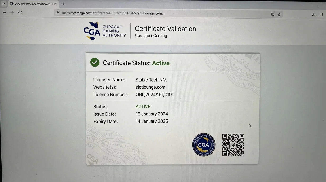 Current regulator evidence for SlotLounge licence or Australian enforcement record